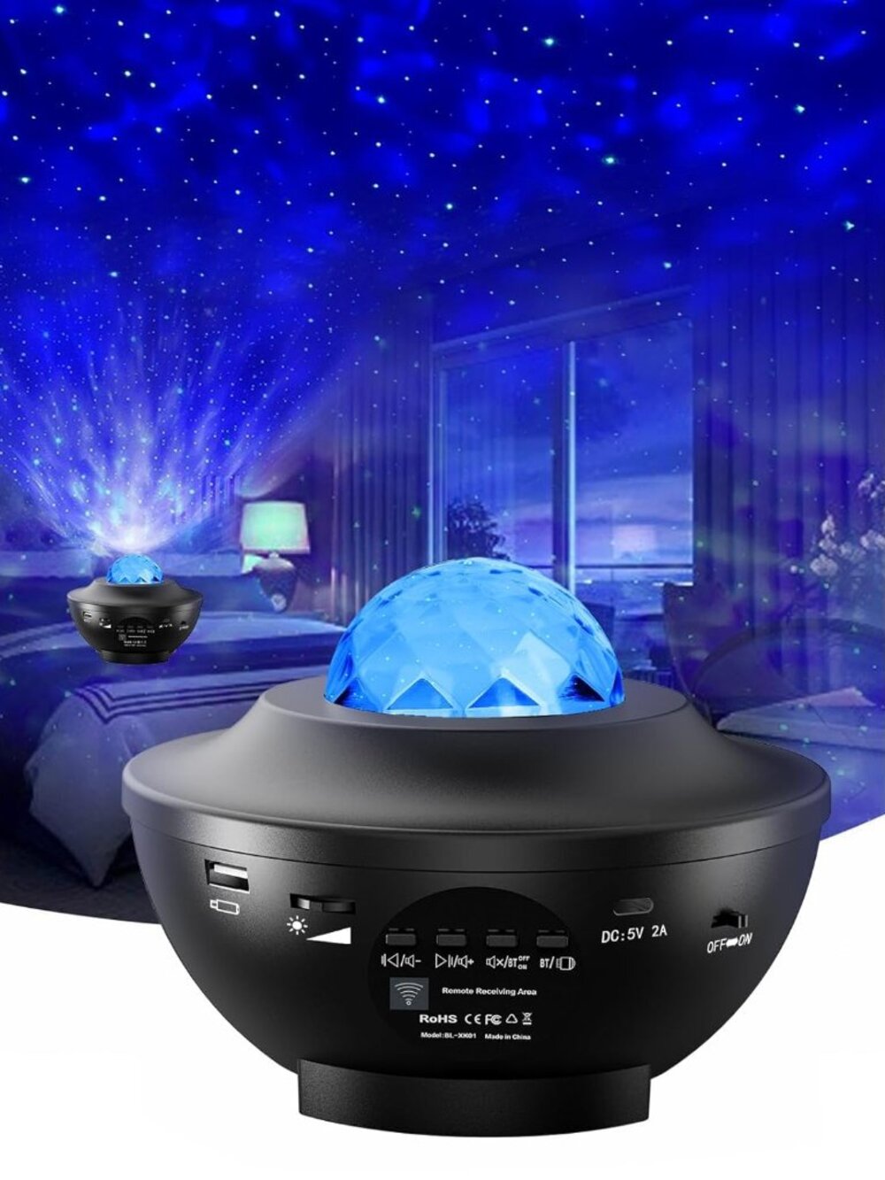 New Star Projector LED Night Light Room Decor with Remote with Timer Bluetooth 1